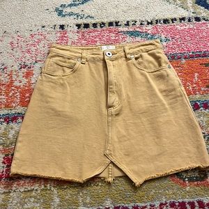 Cotton on dark yellow A line mini jean skirt size 4/ small